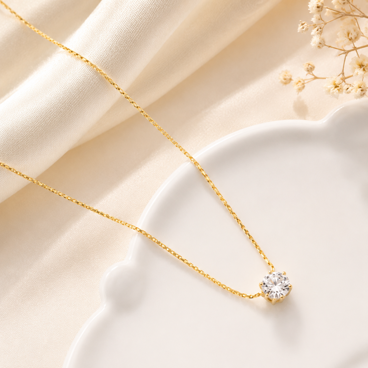 Gold-Plated Stainless Steel Anti-Tarnish Stone-Studded Hexagonal Pendant
