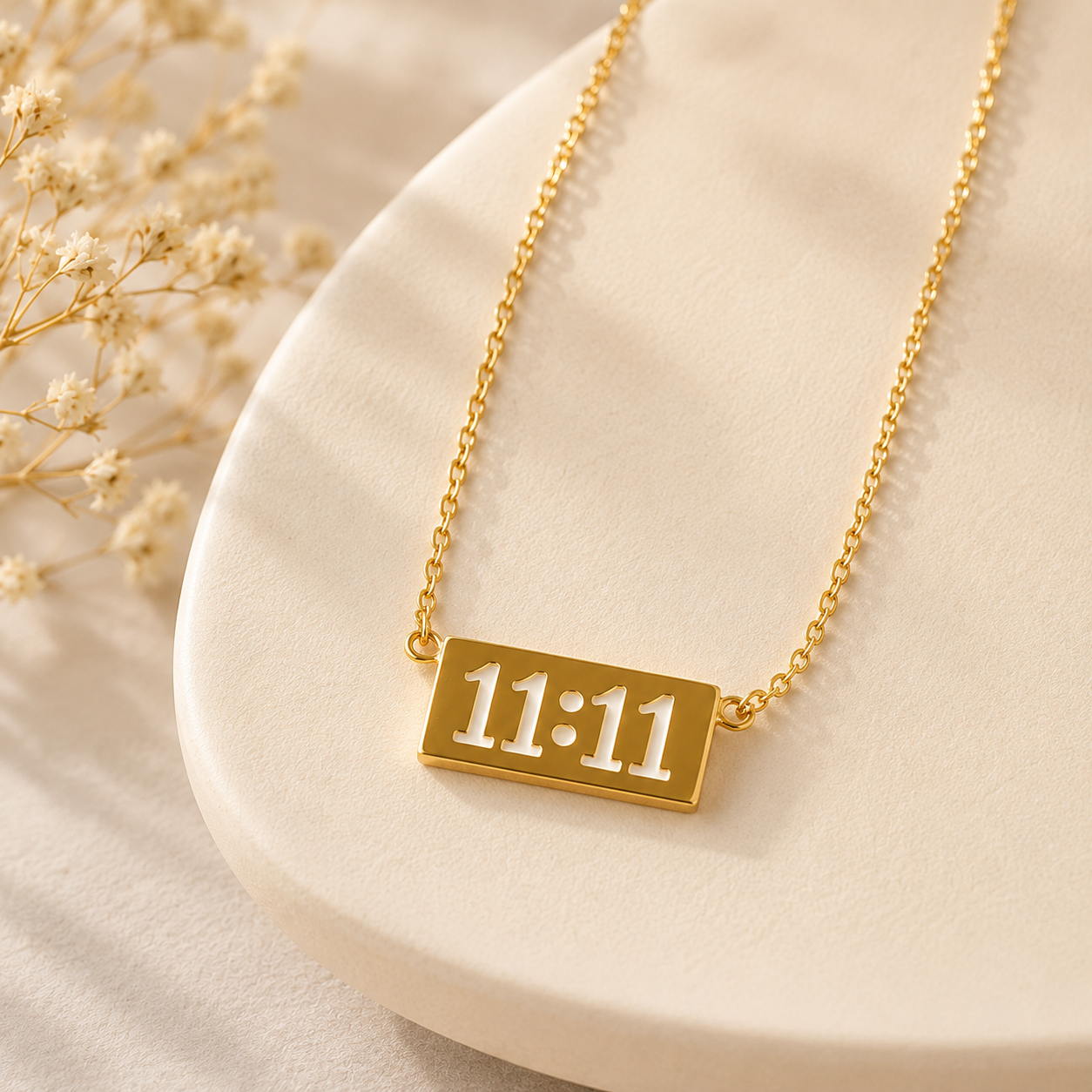 Gold-Plated Anti-Tarnish 11:11 Angel Make a Wish Stainless Steel Pendant