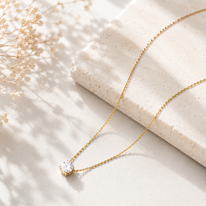 Gold-Plated Stainless Steel Anti-Tarnish Stone-Studded Hexagonal Pendant