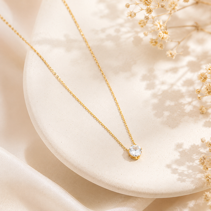Gold-Plated Stainless Steel Anti-Tarnish Stone-Studded Hexagonal Pendant