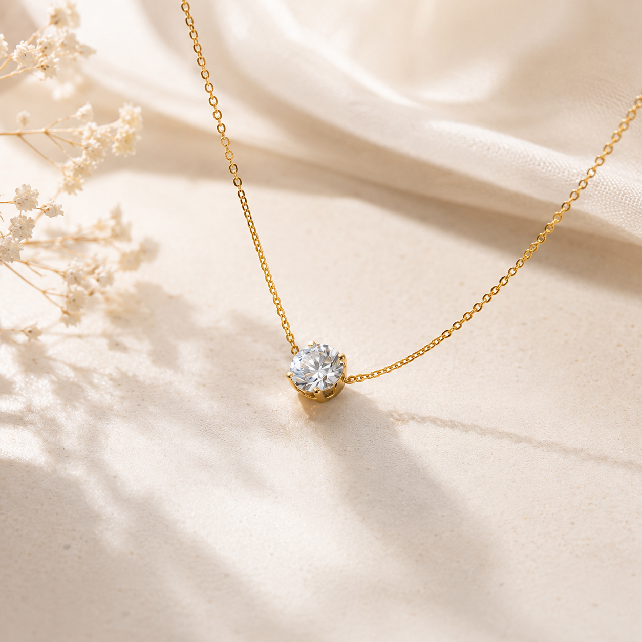 Gold-Plated Stainless Steel Anti-Tarnish Stone-Studded Hexagonal Pendant