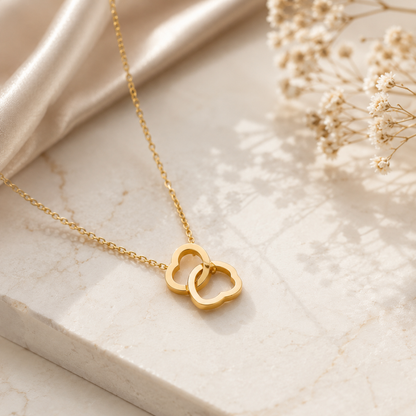 Gold-Plated Anti-Tarnish Heart Pendant Necklace